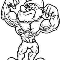 Desenho de Papai Smurf musculoso para colorir
