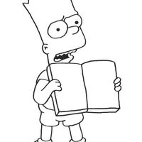 Desenho de Bart Simpson na escola para colorir