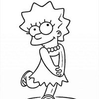 Desenho de Lisa Simpson apaixonada para colorir