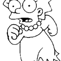 Desenho de Lisa Simpson correndo para colorir