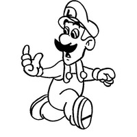Desenho de Luigi correndo para colorir