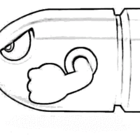 Desenho de Bala de canhão do Super Mario Bros para colorir