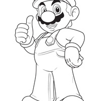 Desenho de Mario cumprimentando para colorir