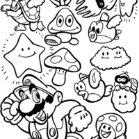 Desenho de Personagens de Super Mario Bros para colorir
