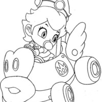 Desenho de Princesa Peach Mario Kart para colorir