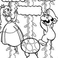Desenho de Princesa Peach, Super Mario e Toad para colorir