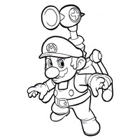 Desenho de Super Mario Bros equipado para colorir