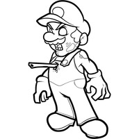 Desenho de Super Mario zumbi para colorir