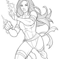 Desenho de Psylocke de X-Men para colorir