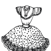 Desenho de Vestido de quadrilha para colorir