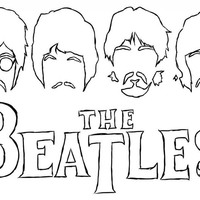 Desenho de Faces dos integrantes de The Beatles para colorir