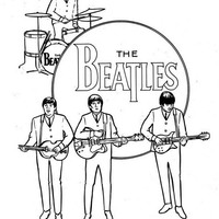 Desenho de Grupo musical The Beatles para colorir