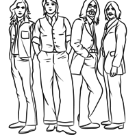 Desenho de The Beatles banda para colorir