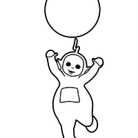 Desenho de Laa Laa do Teletubbies jogando bola para colorir