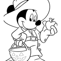 Desenho de Mickey no Dia das Bruxas para colorir
