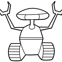Desenho de Robô com braços de gancho para colorir