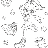 Desenho de Polly Pocket pulando para colorir