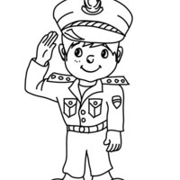 Desenho de Menino policial para colorir