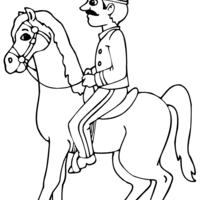 Desenho de Policial a cavalo para colorir