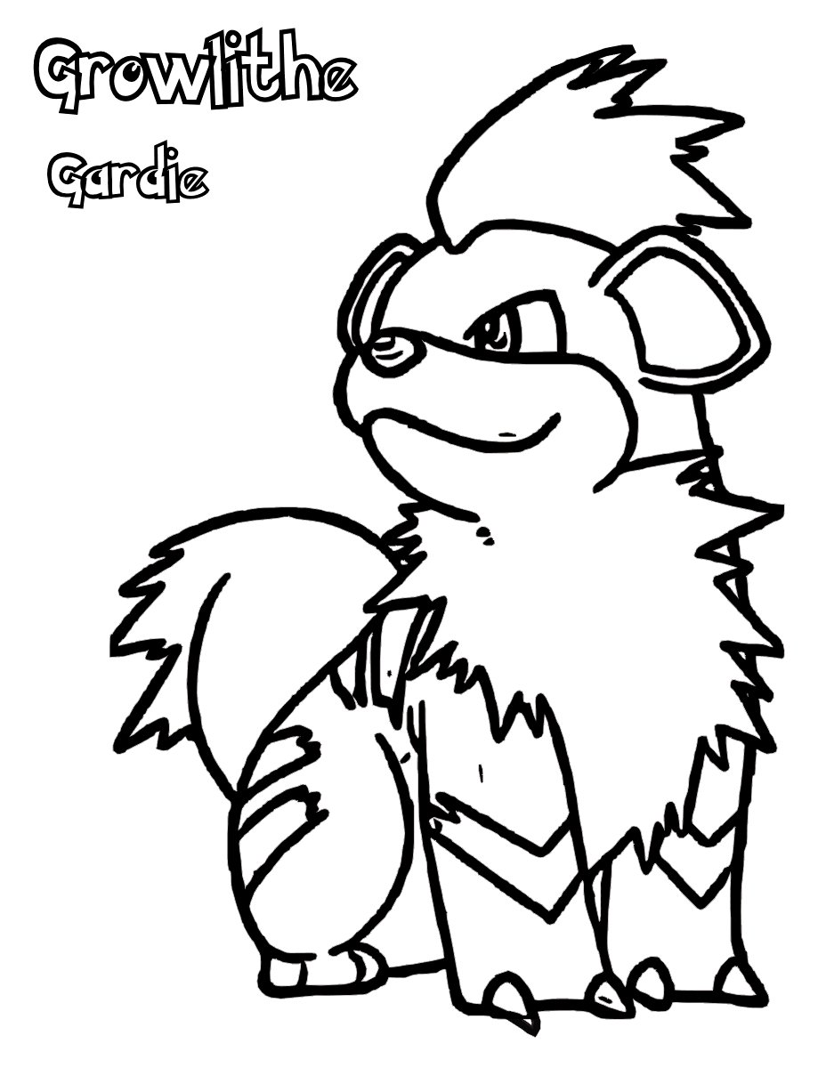 Free Printable Pokemon Growlithe Coloring Pages For Kids And Fans