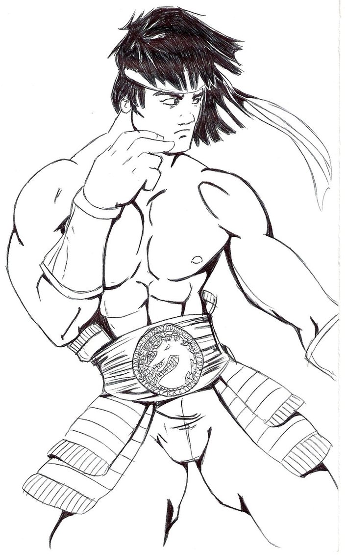 Desenho de Liu Kang de Mortal Kombat para colorir - Tudodesenhos