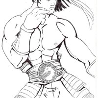 Desenho de Liu Kang de Mortal Kombat para colorir