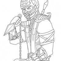 Desenho de Scorpion de Mortal Kombat para colorir