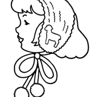 Desenho de Menina com lenço de lã na cabeça para colorir