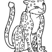Desenho de Jaguar sentado para colorir