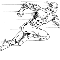 Desenho de The Flash correndo para colorir