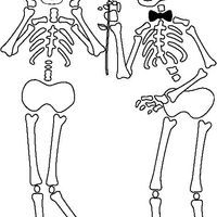 Desenho de Dois esqueletos apaixonados para colorir
