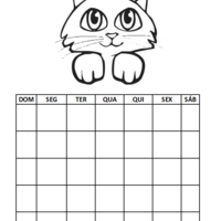 Desenho de Calendário do mês para colorir