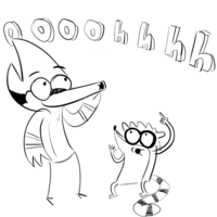 Desenho de Amigos Mordecai e Rigby para colorir
