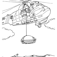 Desenho de Helicóptero salva-vidas para colorir