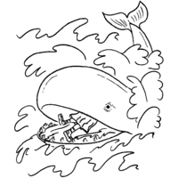Desenho de Baleia comendo sujeira do mar para colorir