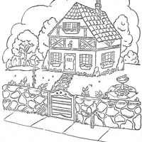 Desenho de Casa de doces da bruxa para colorir