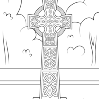 Desenho de Cruz Celta monumento para colorir
