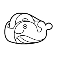 Desenho de Durex no formato de baleia para colorir