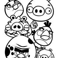 Desenho de Angry Birds Pigs para colorir