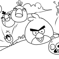 Desenho de Angry Birds voando para colorir