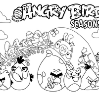 Desenho de Angry Birds Seasons para colorir