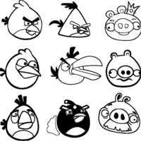 Desenho de Personagens do Angry Birds para colorir