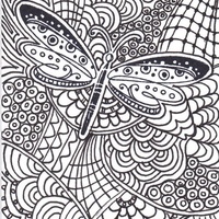Desenho de Zentangle borboleta para colorir
