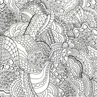 Desenho de Zentangle com figuras para colorir