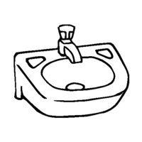 Desenho de Torneira da pia do banheiro para colorir