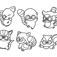 Desenho de Animais amigos de Yoohoo para colorir