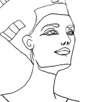 Desenho de Rainha Nefertiti para colorir