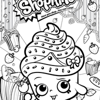 Desenho de Shopkins cupcake para colorir