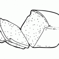 Desenho de Pão cortado para colorir