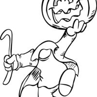 Desenho de Sr Cabeça de Abóbora para colorir